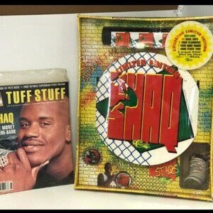 Vintage Sealed Limited Edition Shaq Staqs Skycap Pogs Set & Tuff Stuff Magazine